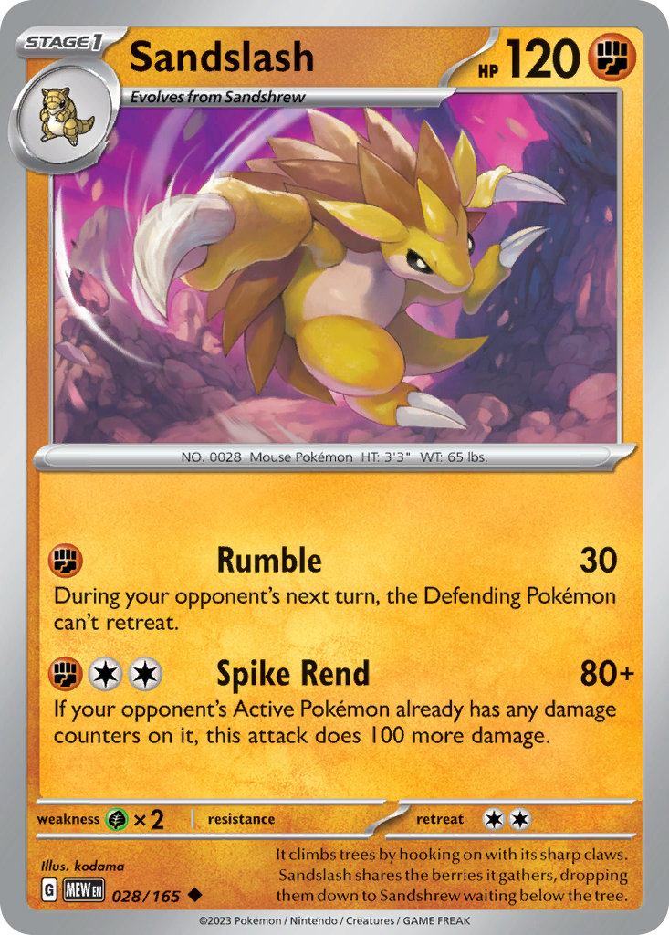 Sandslash - 151 #028/165