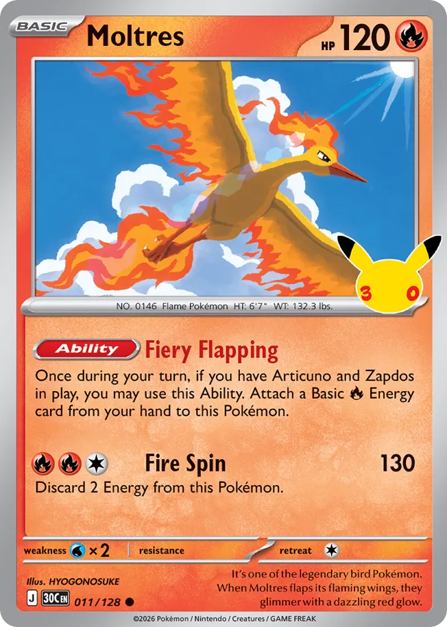 Moltres - 30th Celebration #011/128